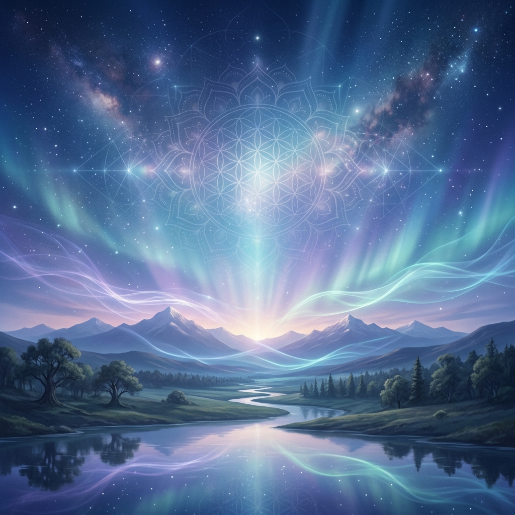 Mystieke spirituele achtergrond met kosmische energie